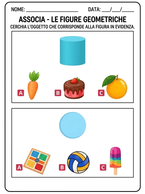 Associa le figure geometriche